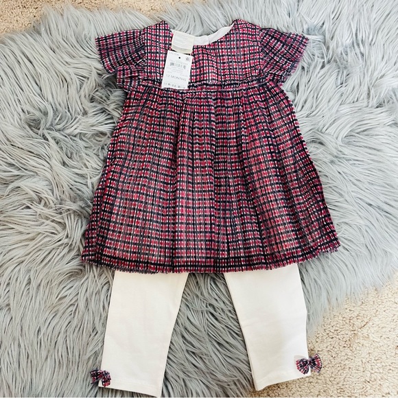 First impressions pleated top matching baby girl set | NWT | - Picture 5 of 7